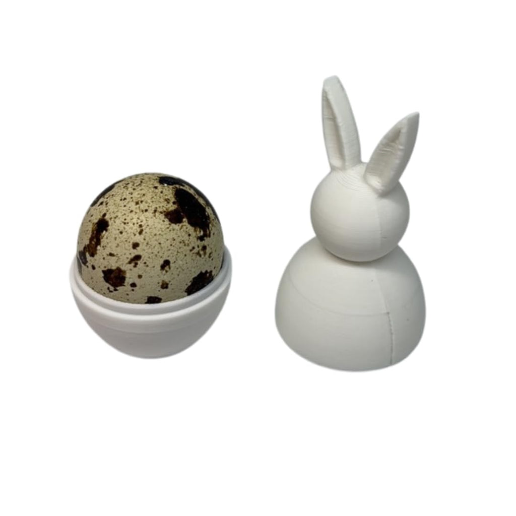 Quail Egg Cup Bunny Holder, White, DIY Paintable 2-Pack - Easter Decor Egg Holder for Spring Home Decor by Quailz.com by Undique LLC