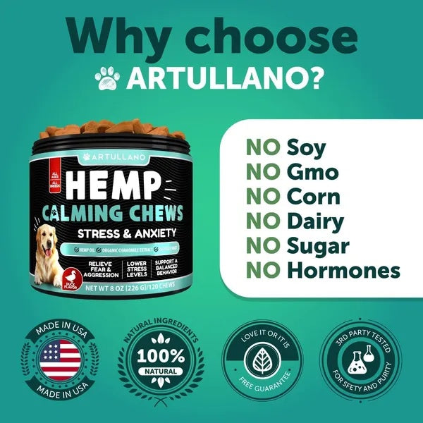 Hemp Calming Chews For Dogs Dog Anxiety Relief Treats by Amazing Pet Bargains