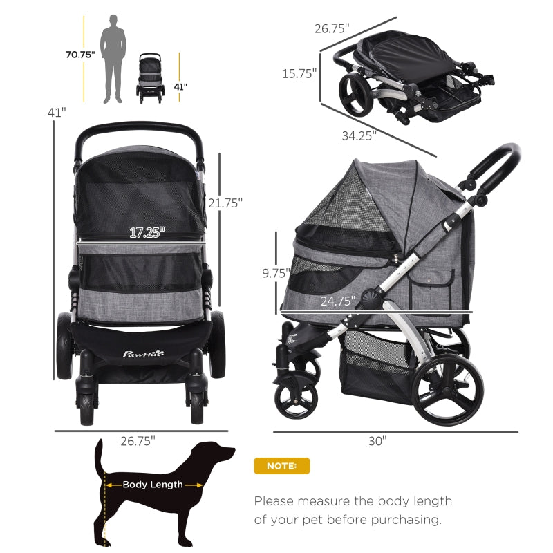 Travel Pet Stroller with Adjustable Handlebar by Furr Baby Gifts