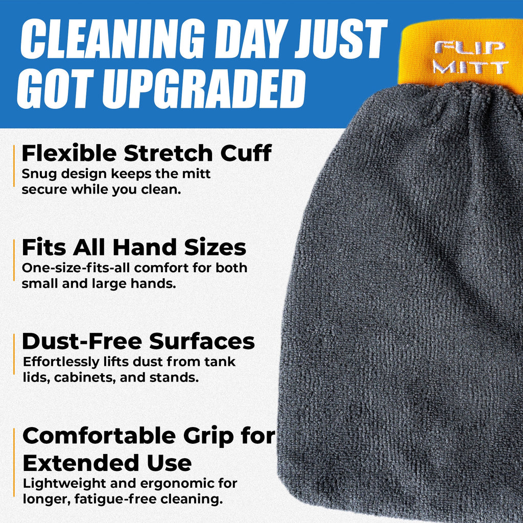 Flipper 2-in-1 Microfiber Aquarium Cleaning Mitt 1 Pack by Flipper Aquarium Products