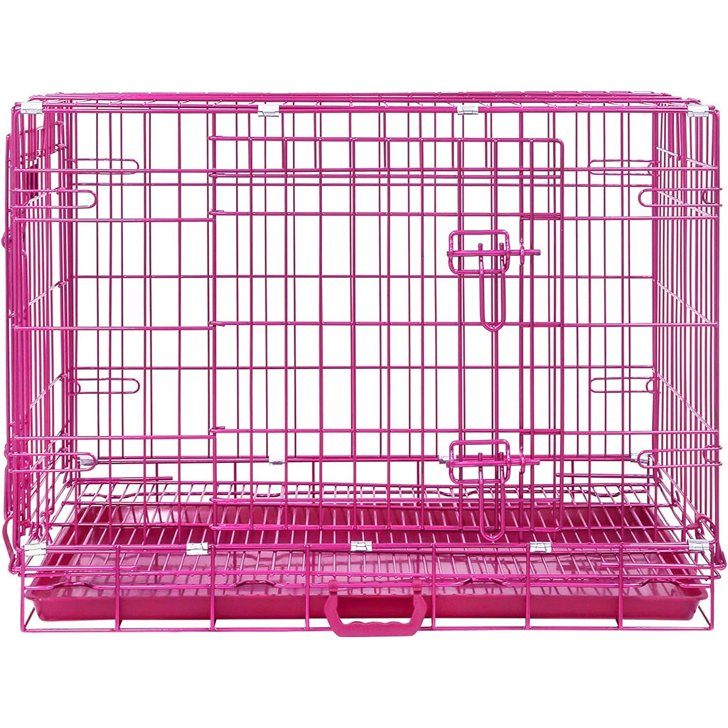 24-42" Collapsible Pink Dog Crate RED24-42 by Homey Pet Official