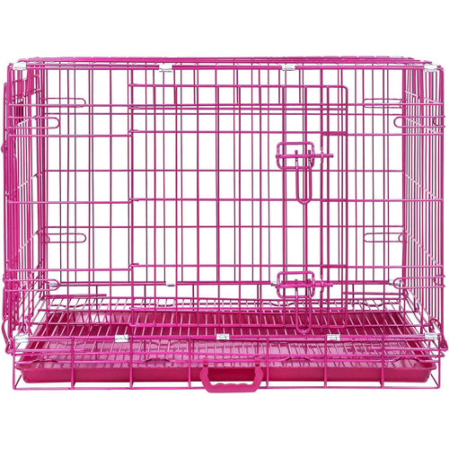 24-42" Collapsible Pink Dog Crate RED24-42 by Homey Pet Official