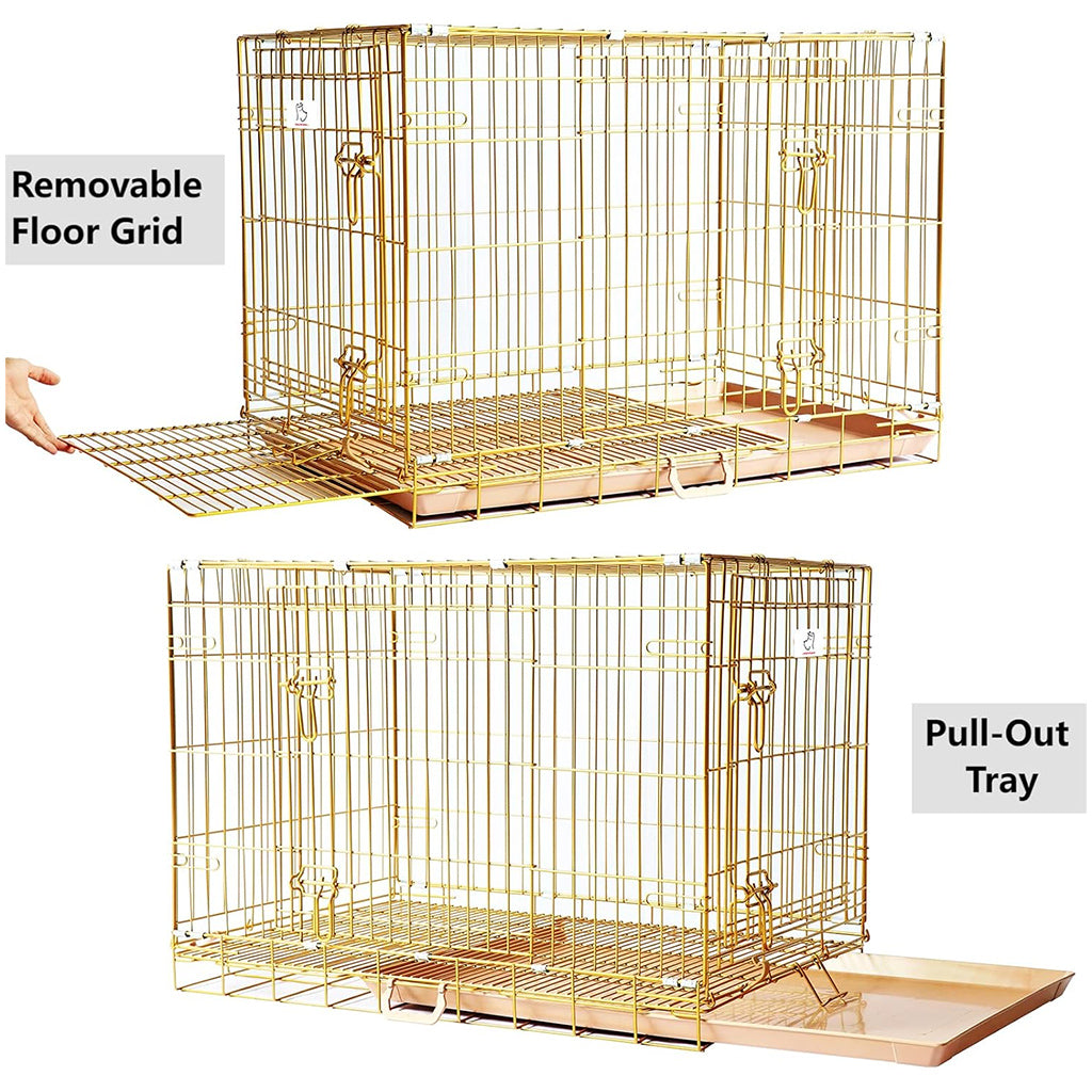 24-42" Collapsible Copper Gold Dog Crate GLD24-42 by Homey Pet Official