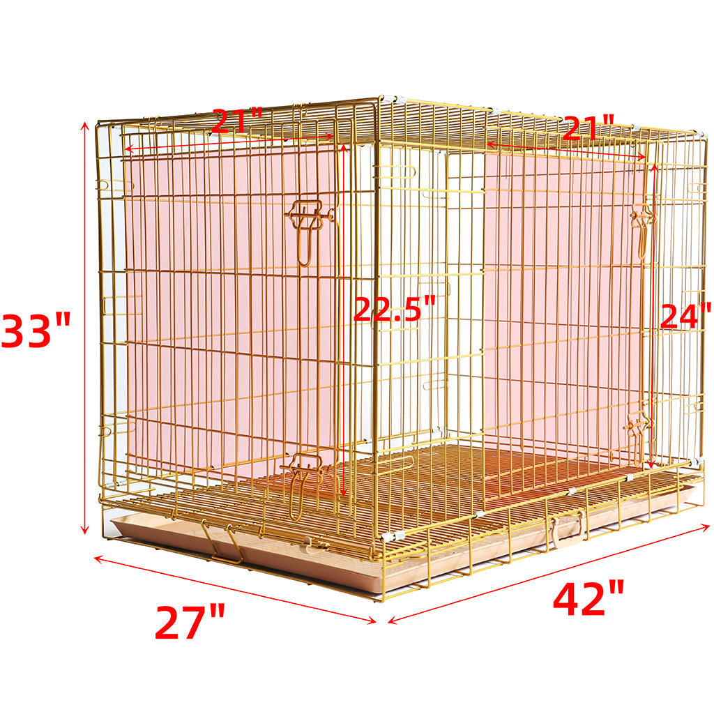 24-42" Collapsible Copper Gold Dog Crate GLD24-42 by Homey Pet Official