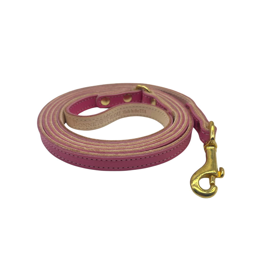 Plain Leather Dog Leashes by Bonne et Filou