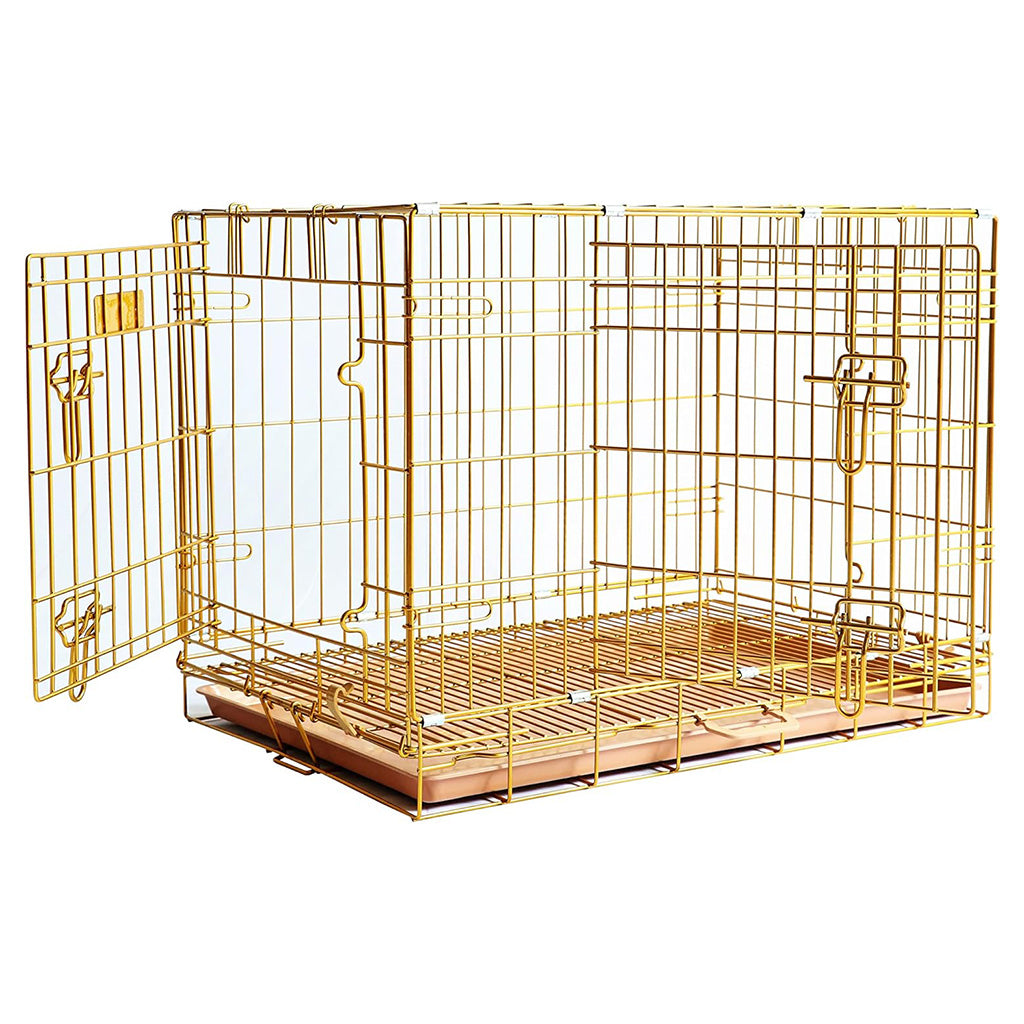24-42" Collapsible Copper Gold Dog Crate GLD24-42 by Homey Pet Official