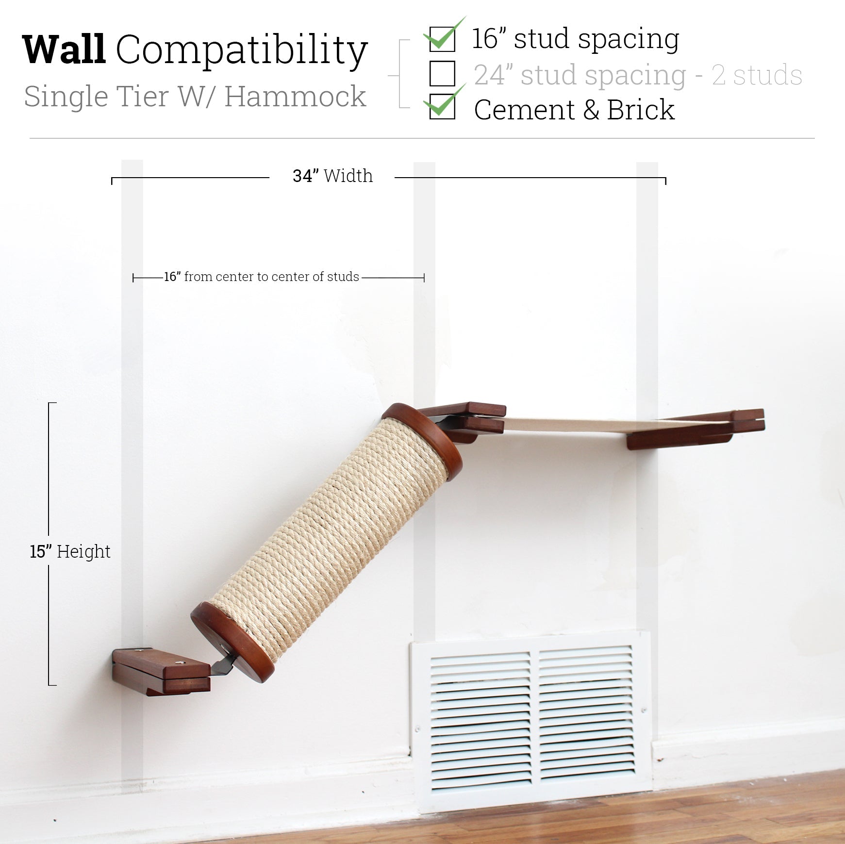 Slanted Cat Scratcher for Wall