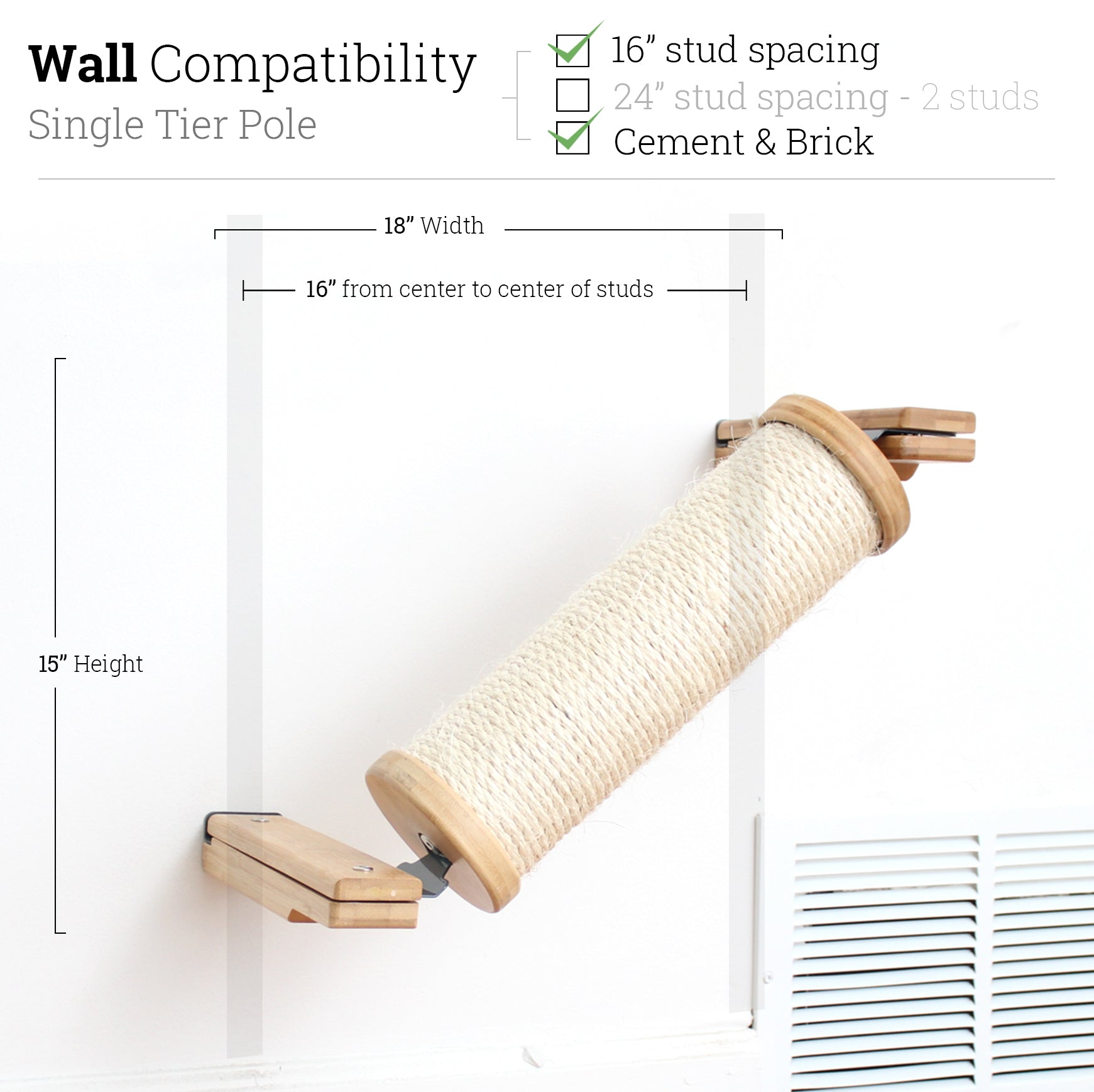 Slanted Cat Scratcher for Wall