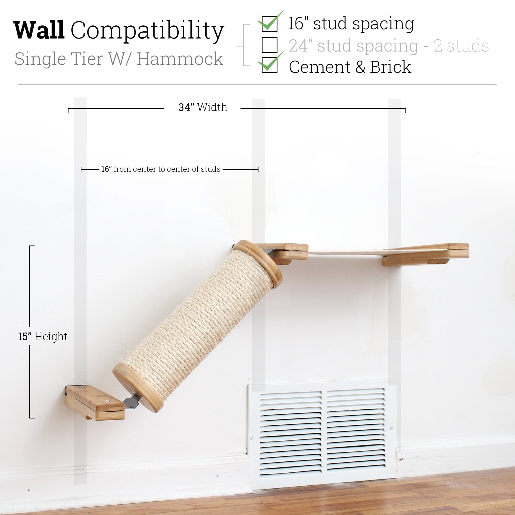 Slanted Cat Scratcher for Wall