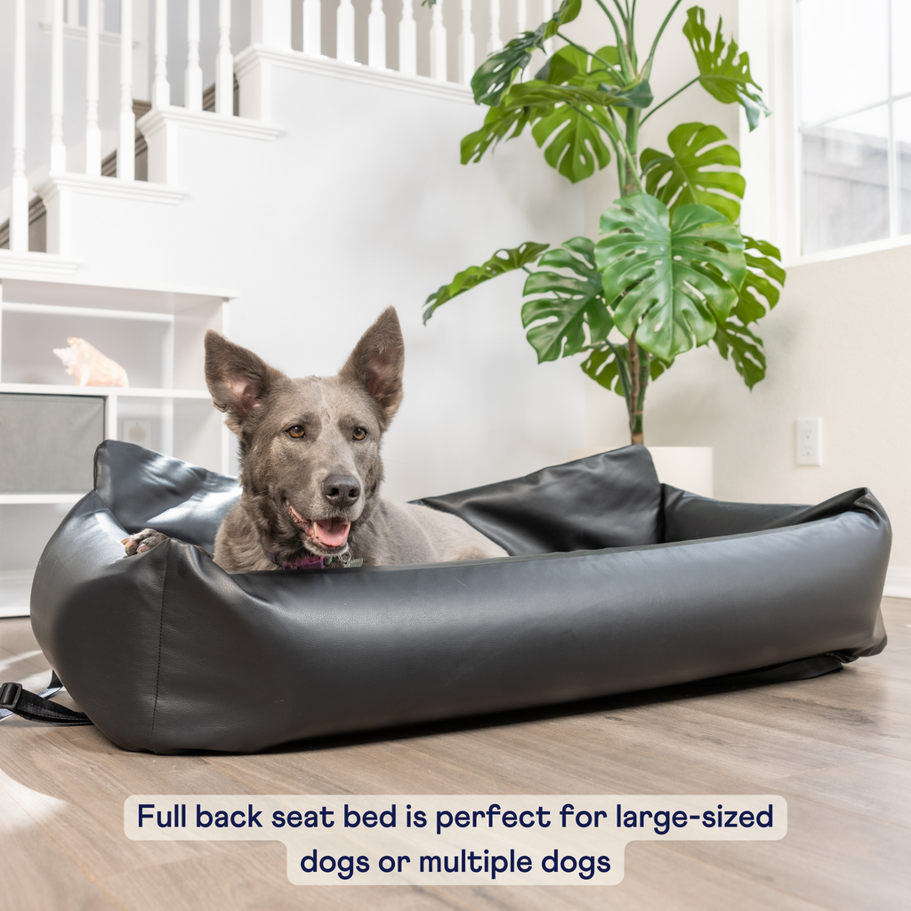 PupProtector™ Faux Leather Memory Foam Dog Car Bed - Black by Paw.com
