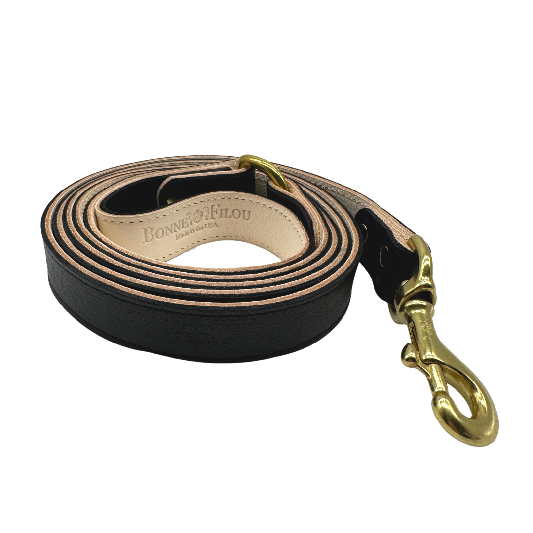 Plain Leather Dog Leashes by Bonne et Filou
