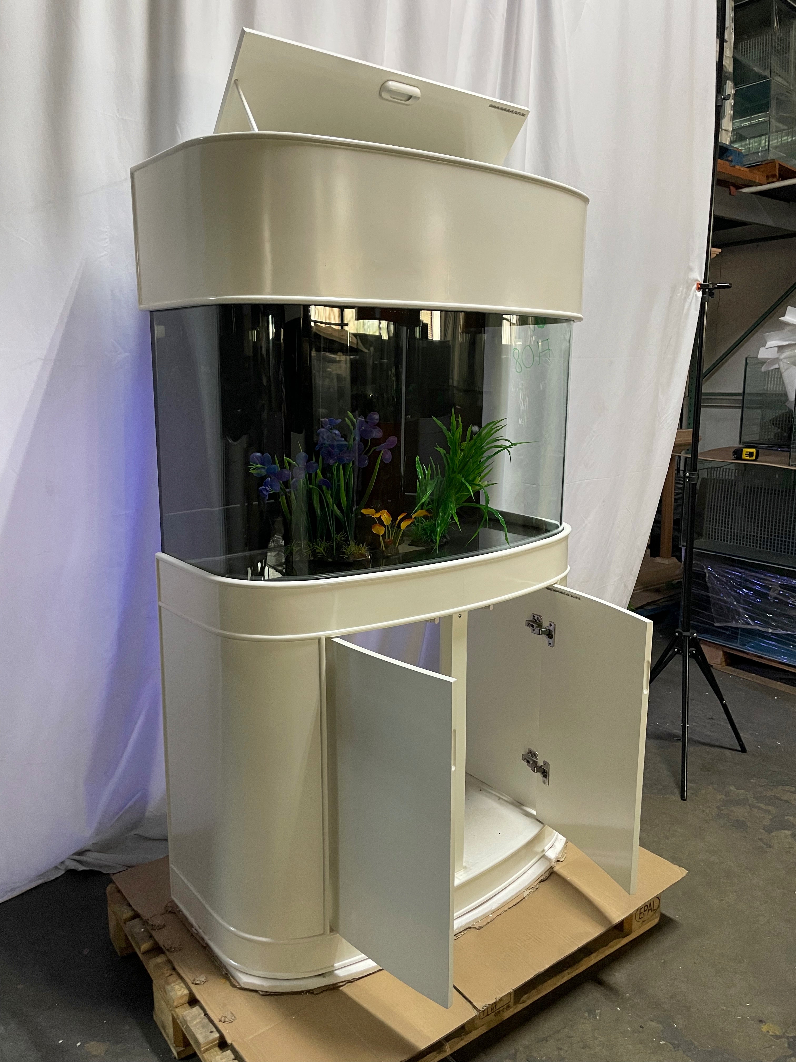 70 gallon GLASS bow front aquarium fish tank set display model by Northeast Aquariums LLC
