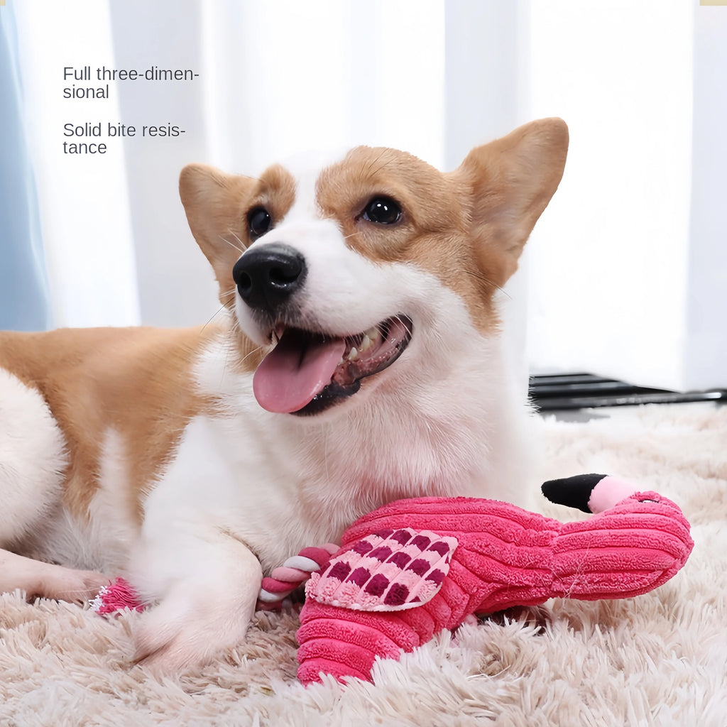 Flamingo Shape Squeaky Toys by Love My Pet