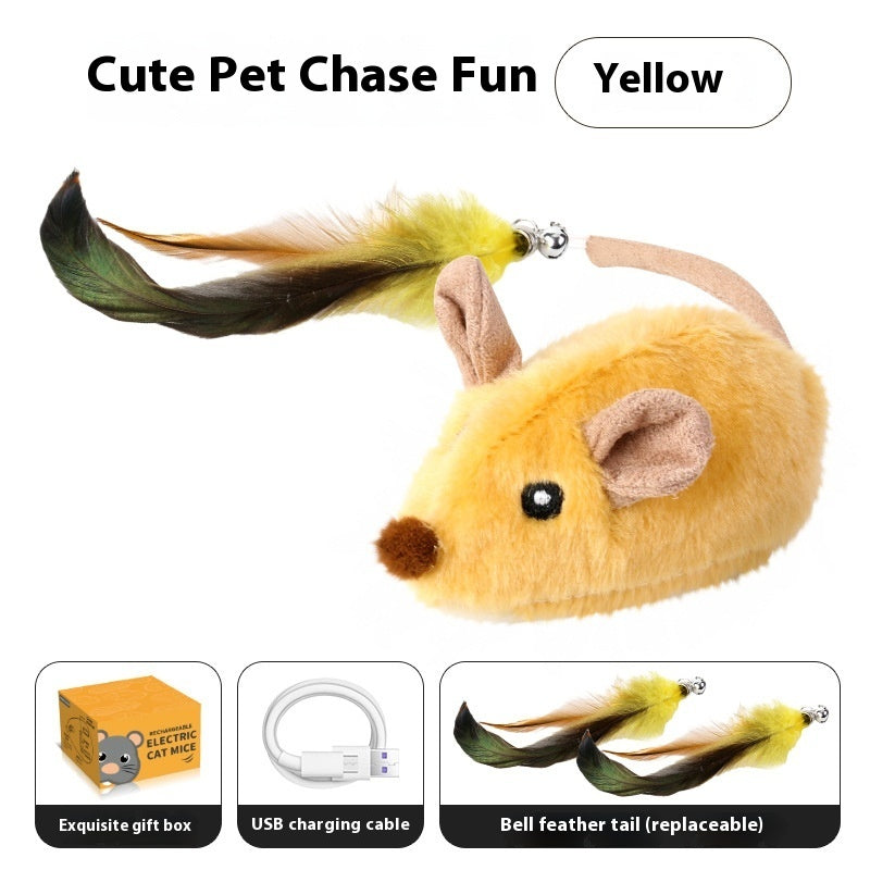 Intelligent Charging Simulation Electric Little Mouse Cat Teaser Toy by Amazing Pet Bargains