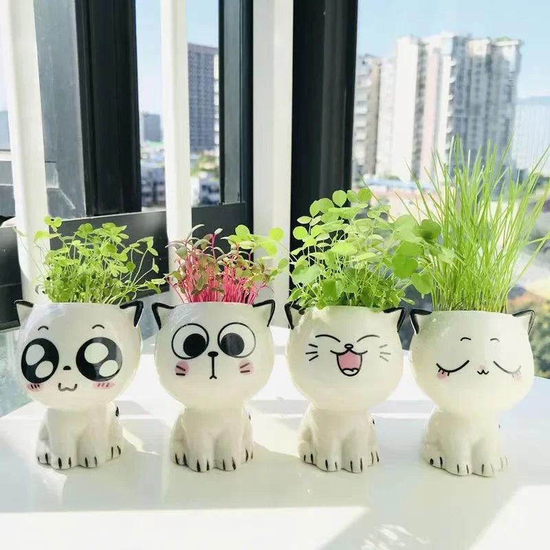 Mini Cat Ceramic Flowerpot by Love My Pet