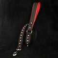 Black soft leather studded leash by Bestia Dog Gear