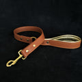 Soft leather brass plated leash by Bestia Dog Gear