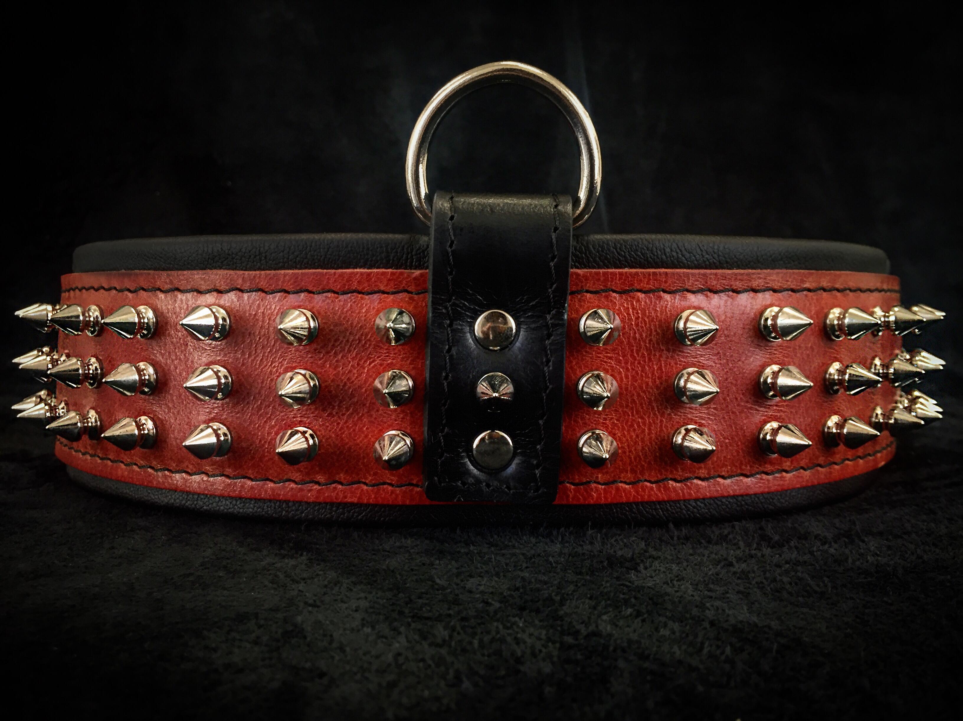 "Silver Giant" collar Red by Bestia Dog Gear