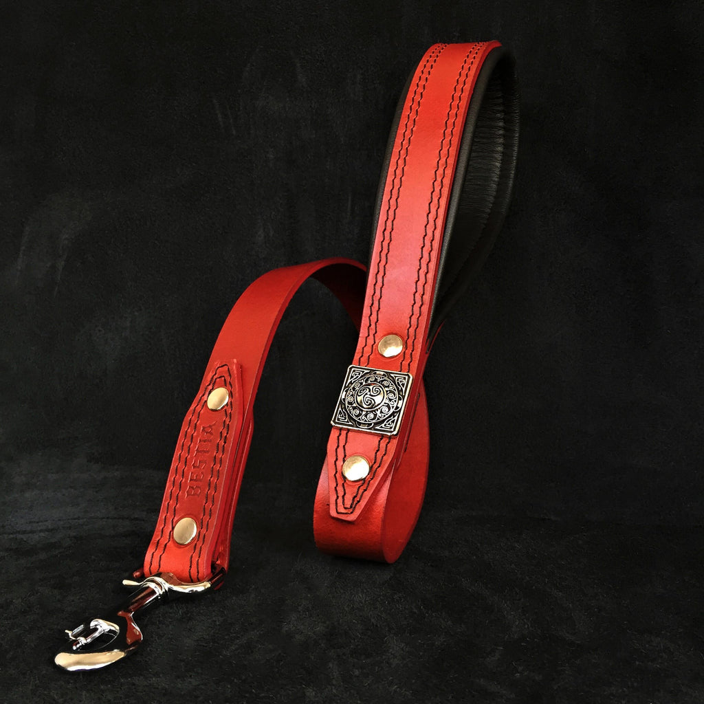 The "Eros" collar 2.5 inch wide RED by Bestia Dog Gear