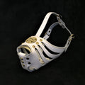 ''Maximus'' Basket Muzzle White & Gold by Bestia Dog Gear