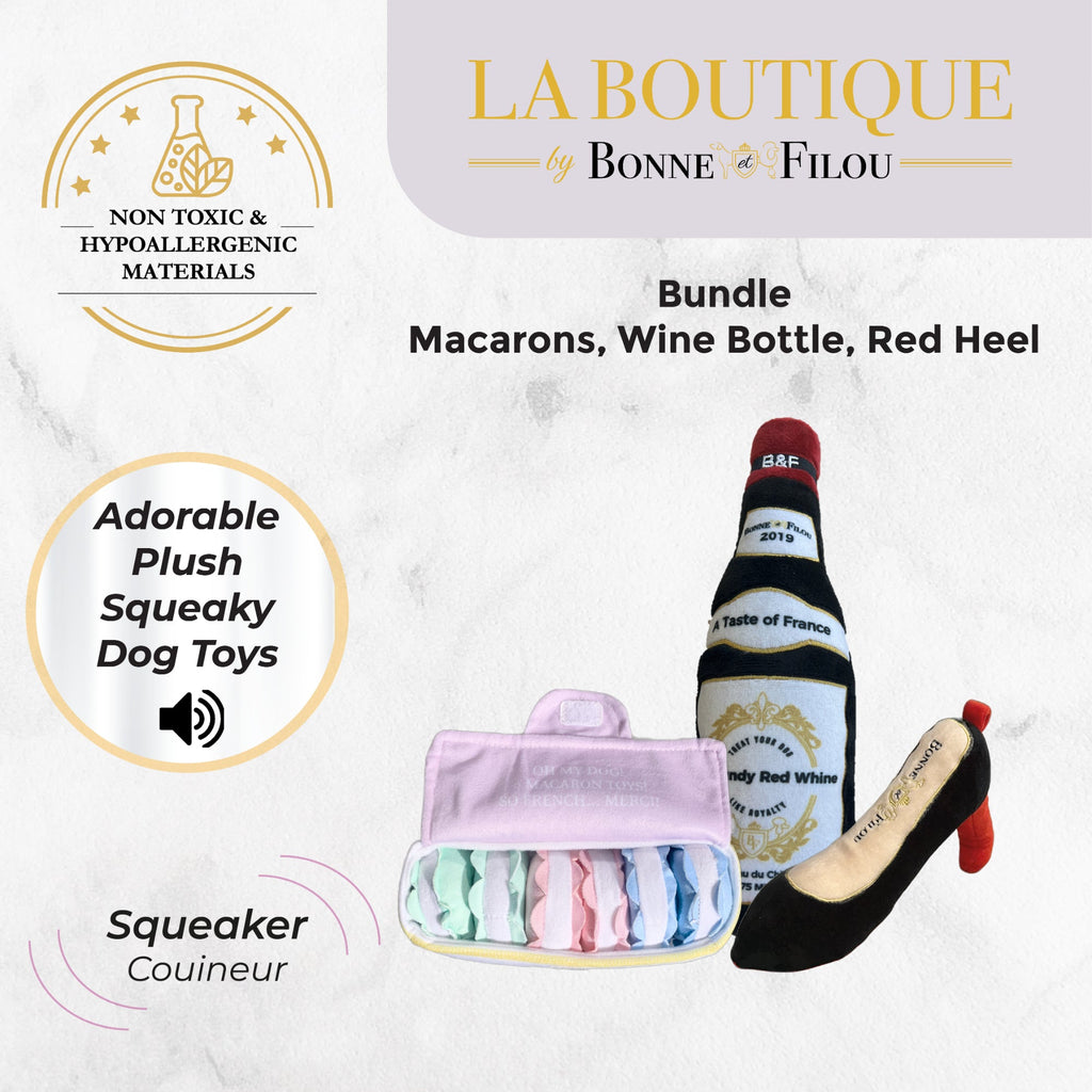 Plush Squeaky Dog Toy Set- Large by Bonne et Filou