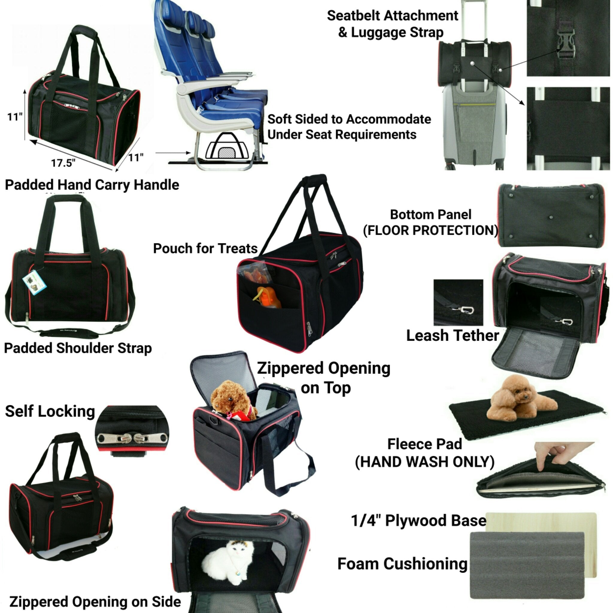 Mr. Peanut's Silver Series Airline Capable Soft Sided Pet Carrier by Mr. Peanut's Pet Carriers