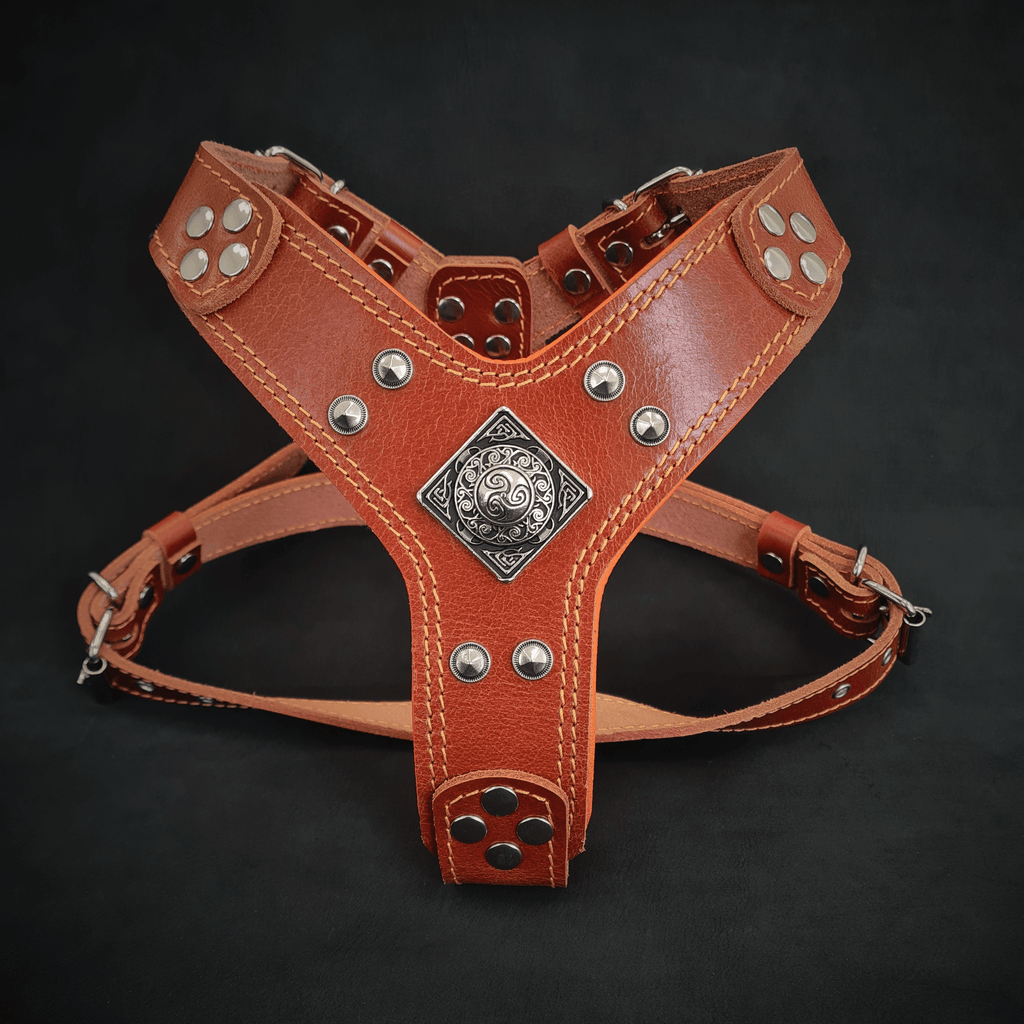 The ''Eros'' harness brown Small to Medium Size by Bestia Dog Gear
