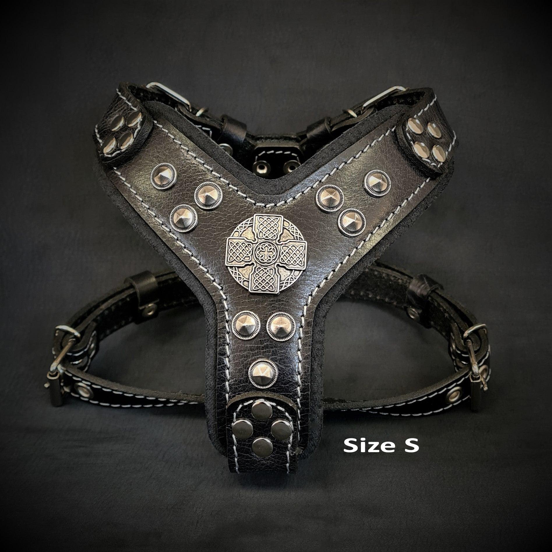 The ''Maximus'' harness black & silver Small to Medium Size by Bestia Dog Gear