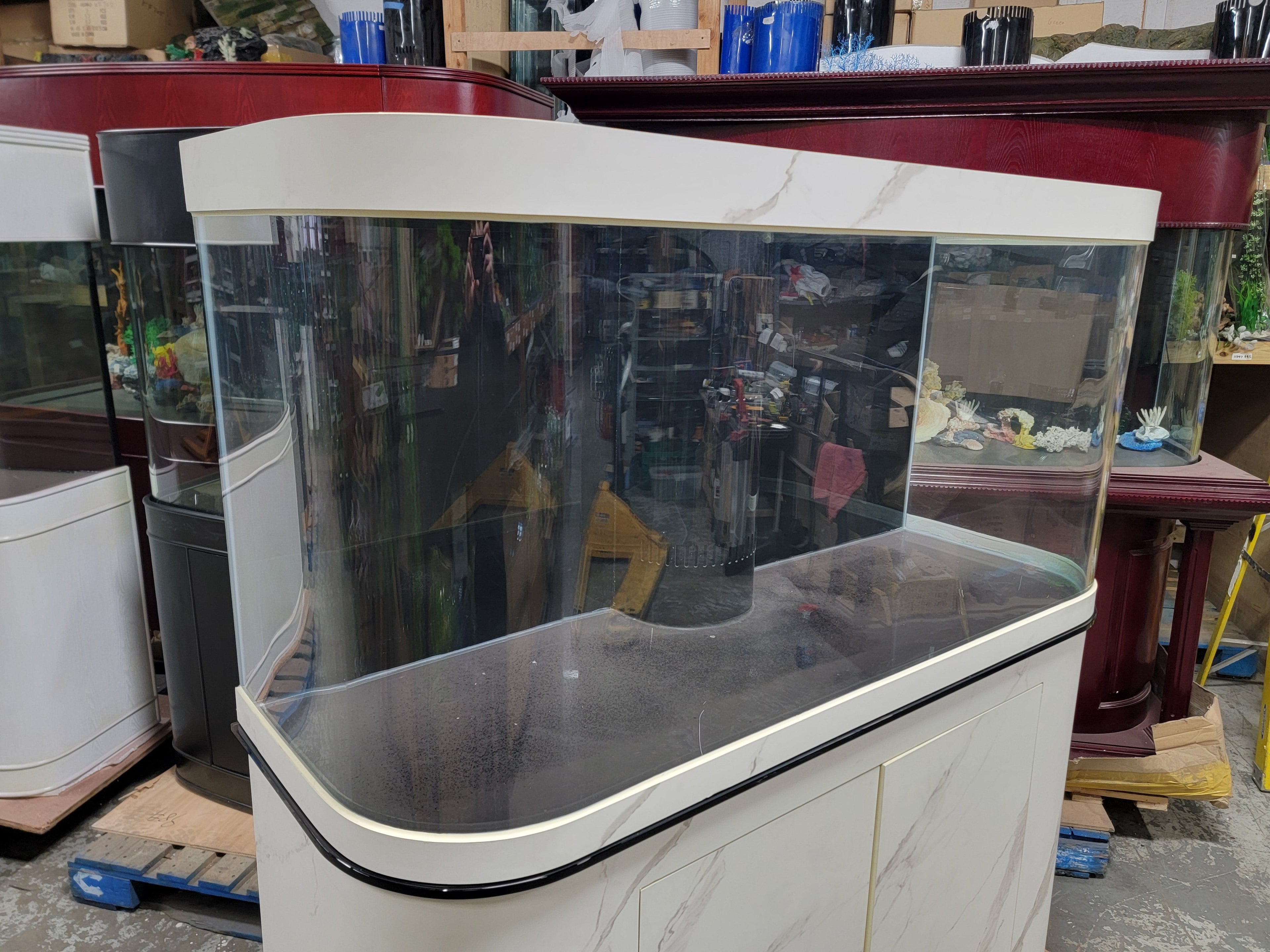 Reef Ready 170g Glass Bayview Flat Panoramic Aquarium Fish Tank Set by Northeast Aquariums LLC