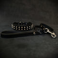 "Frenchie" Set- collar & leash. Black by Bestia Dog Gear