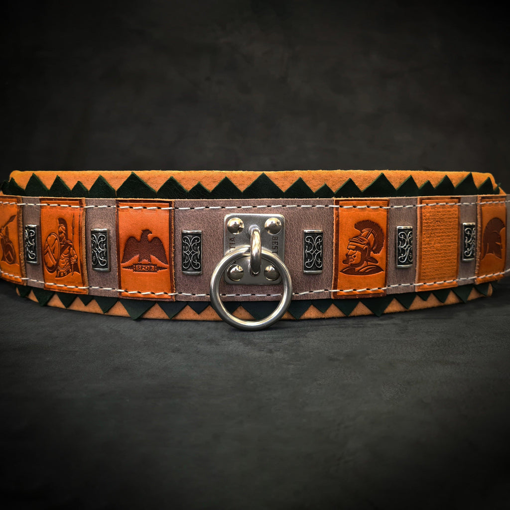 The ''SPQR'' Dog Collar by Bestia Dog Gear