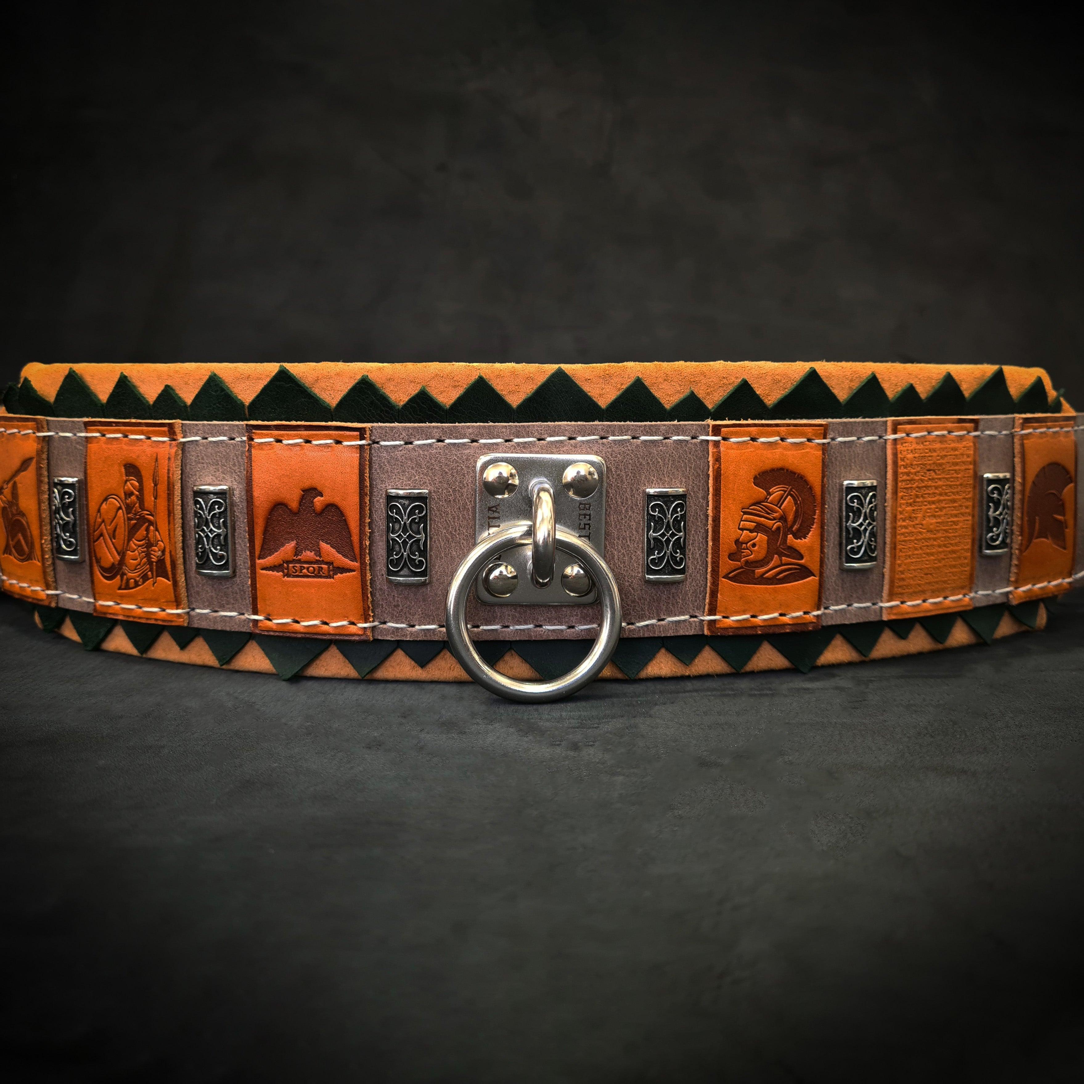 The ''SPQR'' Dog Collar by Bestia Dog Gear