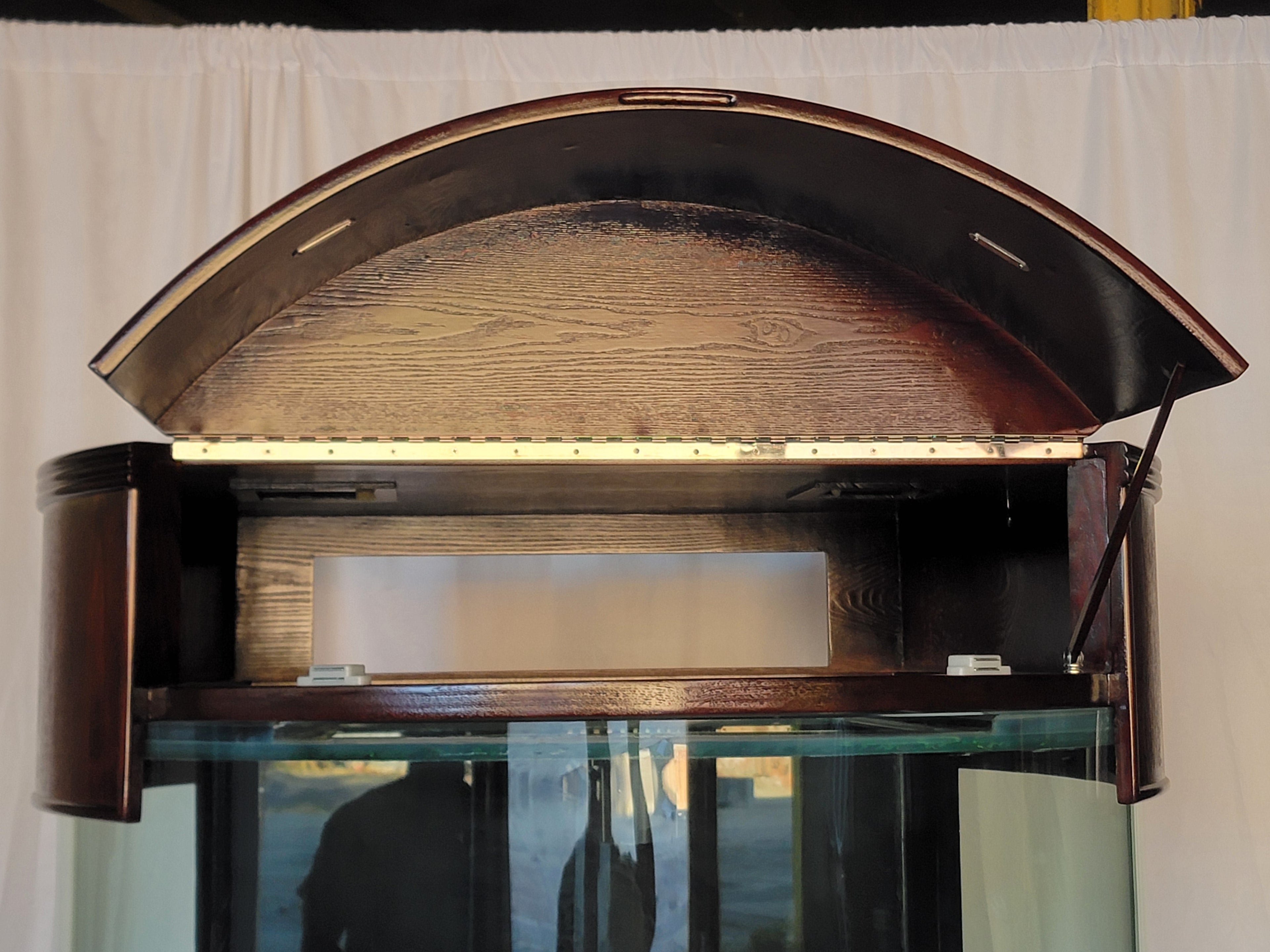 133g 3/4 Cylinder Round Glass Reef-Ready Aquarium Set in Rose Cherry Furniture