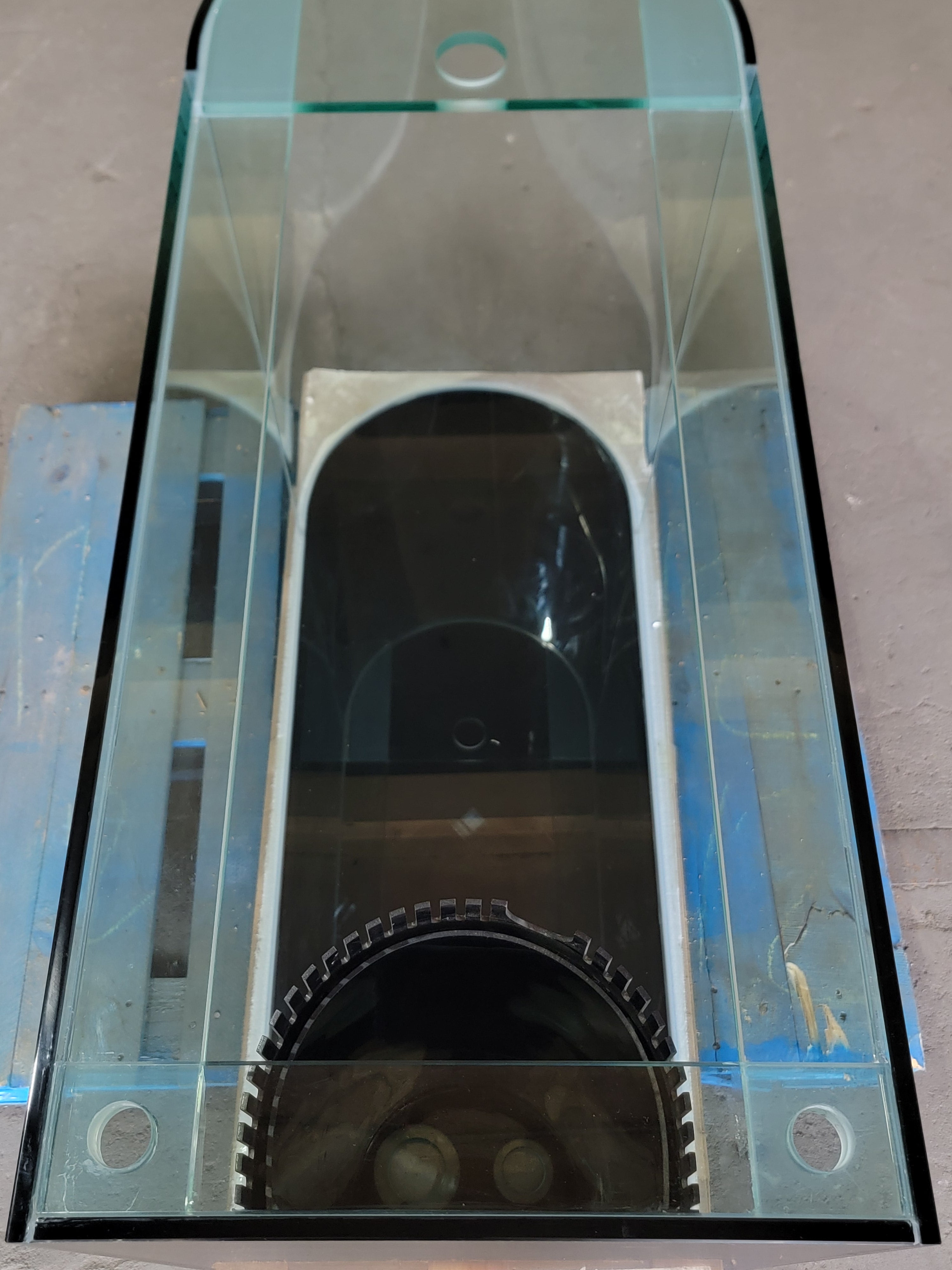 120 Gallon U-Shape Bullnose Peninsula Divider Glass Aquarium Reef-Ready in Rose Cherry Real Wood Furniture by Northeast Aquariums LLC
