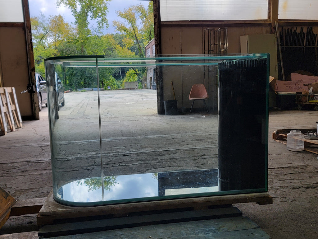 120 Gallon U-Shape Bullnose Peninsula Divider Glass Aquarium Reef-Ready in Rose Cherry Real Wood Furniture by Northeast Aquariums LLC