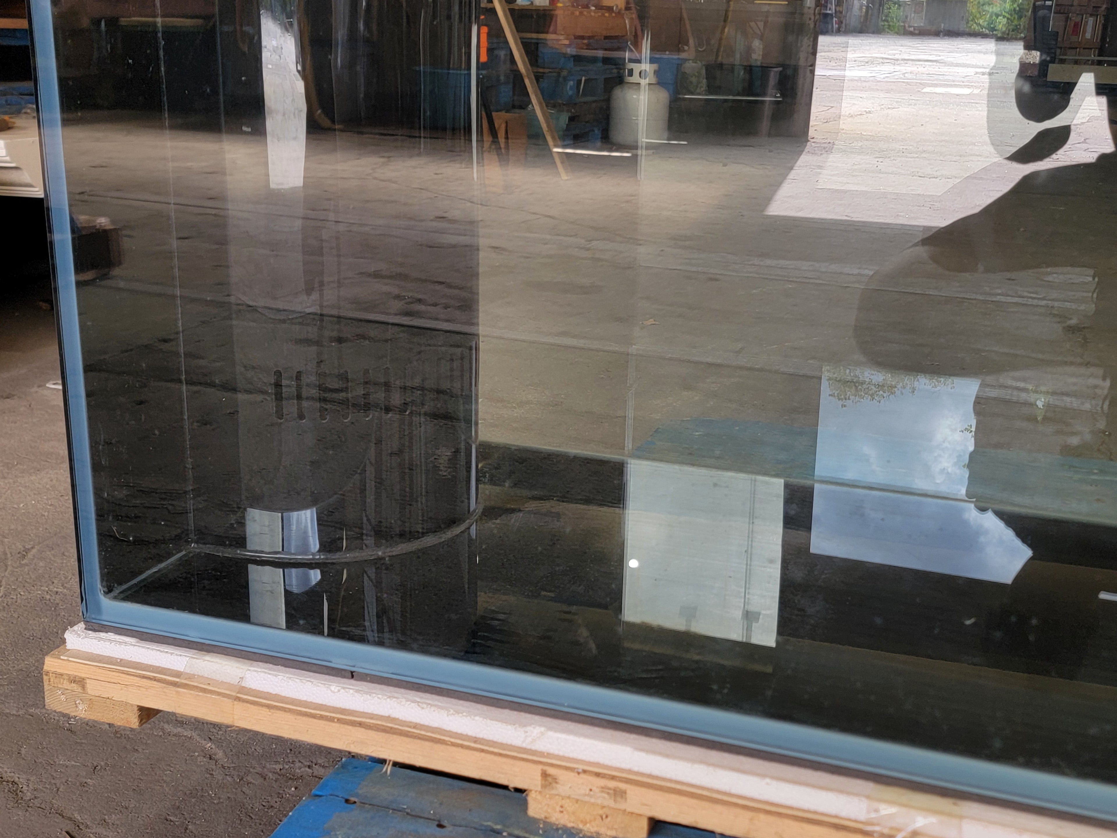 120 Gallon U-Shape Bullnose Peninsula Divider Glass Aquarium Reef-Ready in Rose Cherry Real Wood Furniture by Northeast Aquariums LLC