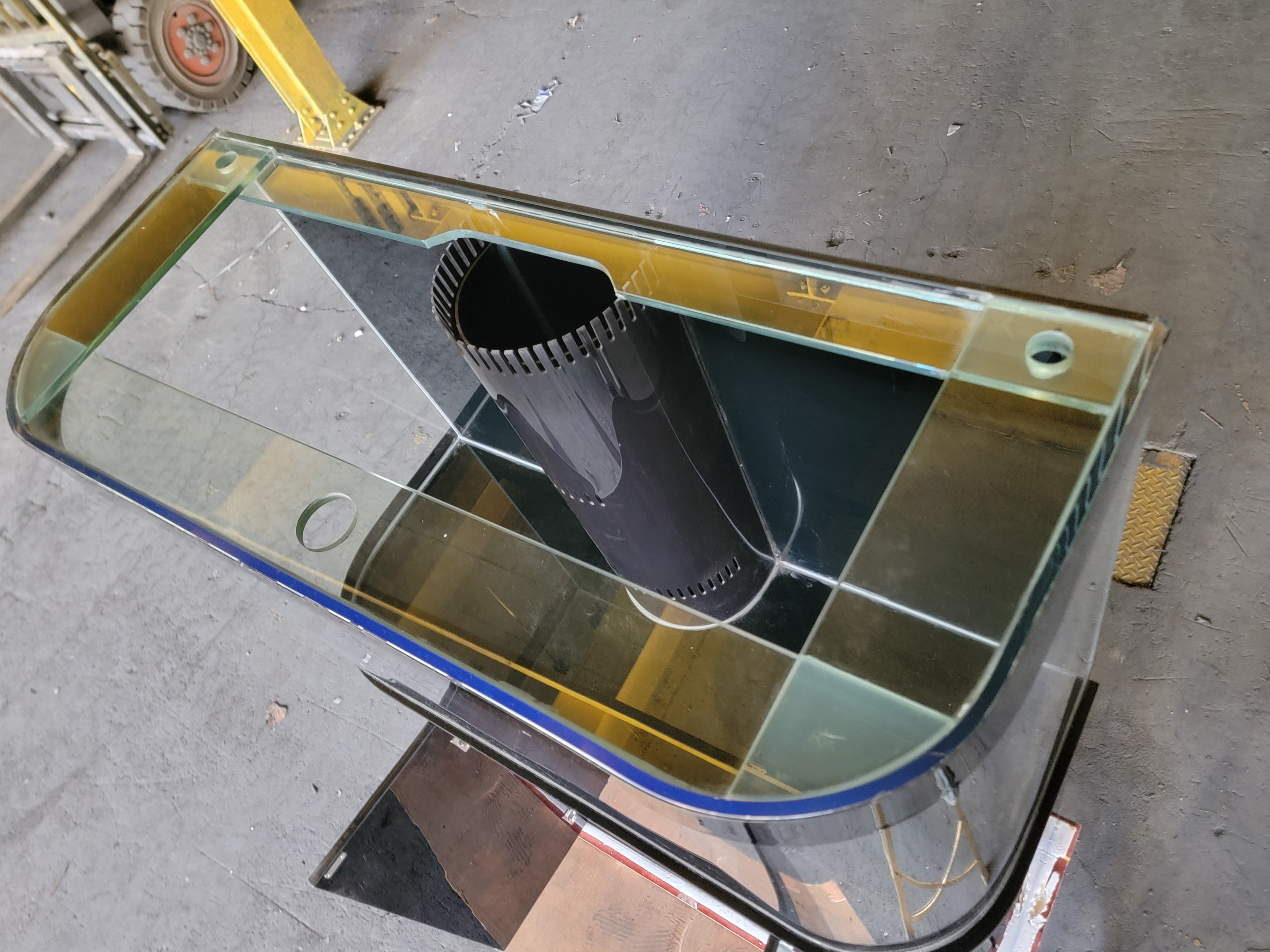 120g Curved Panoramic Flat Bowfront Glass Reef-Ready Aquarium in Gloss Black Stand