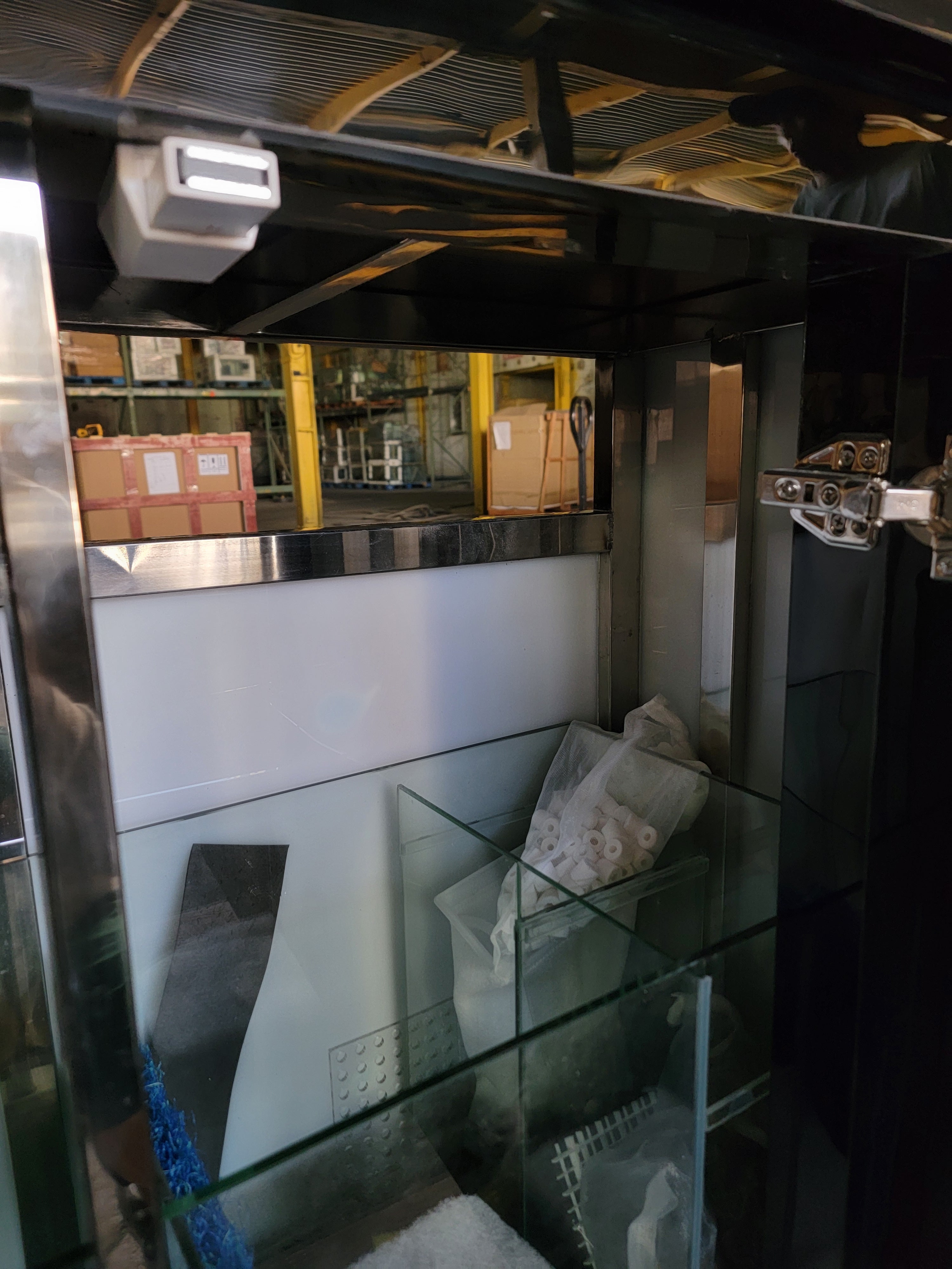 120g Curved Panoramic Flat Bowfront Glass Reef-Ready Aquarium in Gloss Black Stand