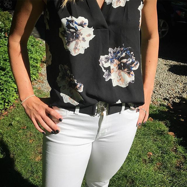 Slate + Silver Elastic Belt