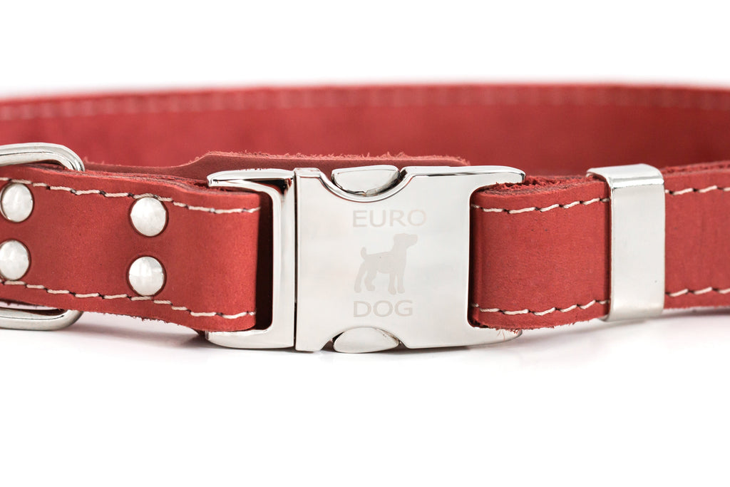 Pro Line Quick-Release Coral Reef Leather Dog Collar with Metal Buckle by Euro-Dog Collars and Leads