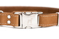 Pro Line Quick-Release Khaki Leather Dog Collar with Metal Buckle by Euro-Dog Collars and Leads