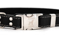 Bestseller Quick-Release Midnight Black Leather Dog Collar with Metal Buckle by Euro-Dog Collars and Leads