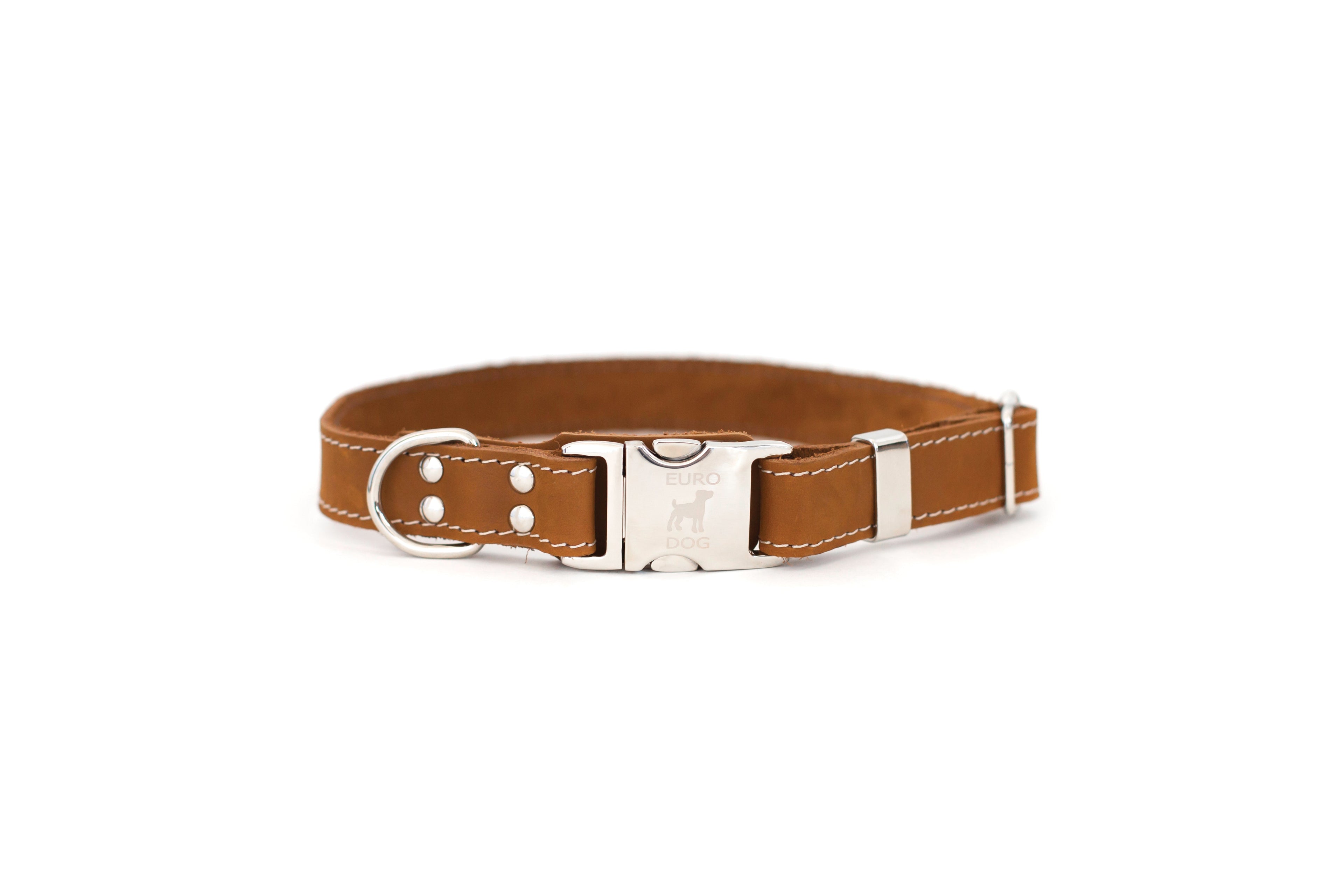 Quick-Release Style Leather Collar and Leash Set by Euro-Dog Collars and Leads