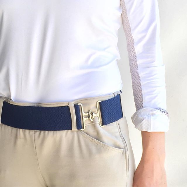 Navy + Silver Elastic Belt by ACE Equestrian