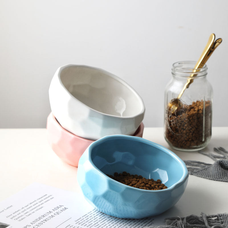 Pet bowl oblique mouth cat bowl food bowl dog bowl method bucket food bowl by Amazing Pet Bargains