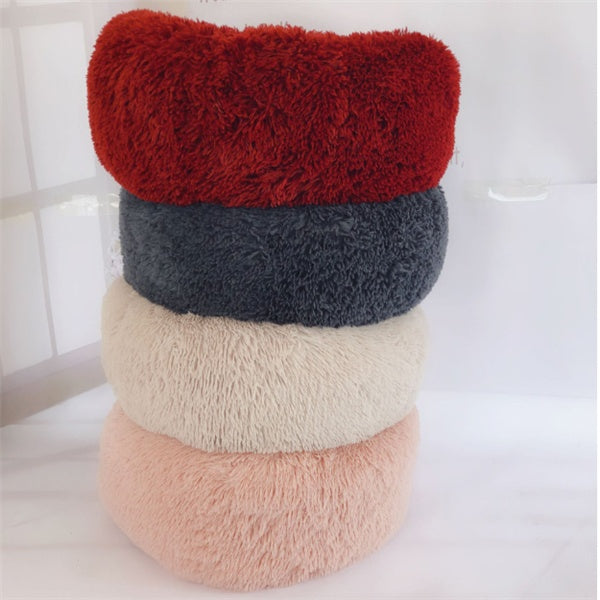 Round Long Hairy Autumn And Winter Nest Pad Cat Mattress by Amazing Pet Bargains