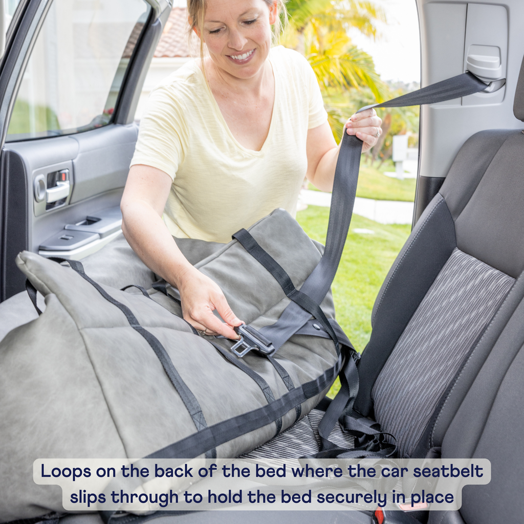 PupProtector™ Faux Leather Memory Foam Dog Car Bed - Black by Paw.com