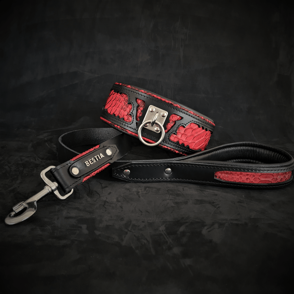 The ''Red Dragon'' leash by Bestia Dog Gear