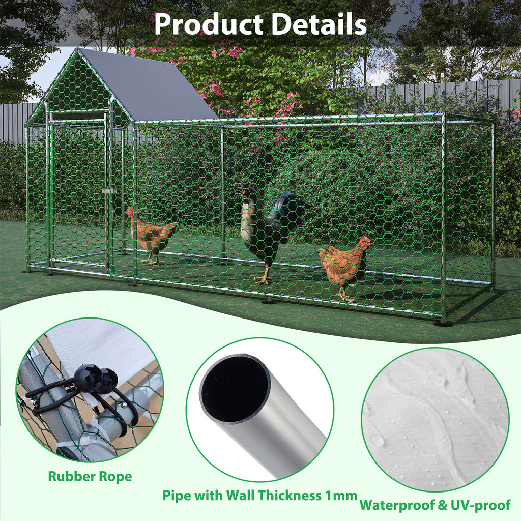 Metal Chicken Enclosure with Cover by VetsPetStore
