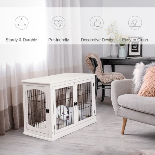 Small Kennel End Table With Two Open Sides And Lockable Door by Love My Pet